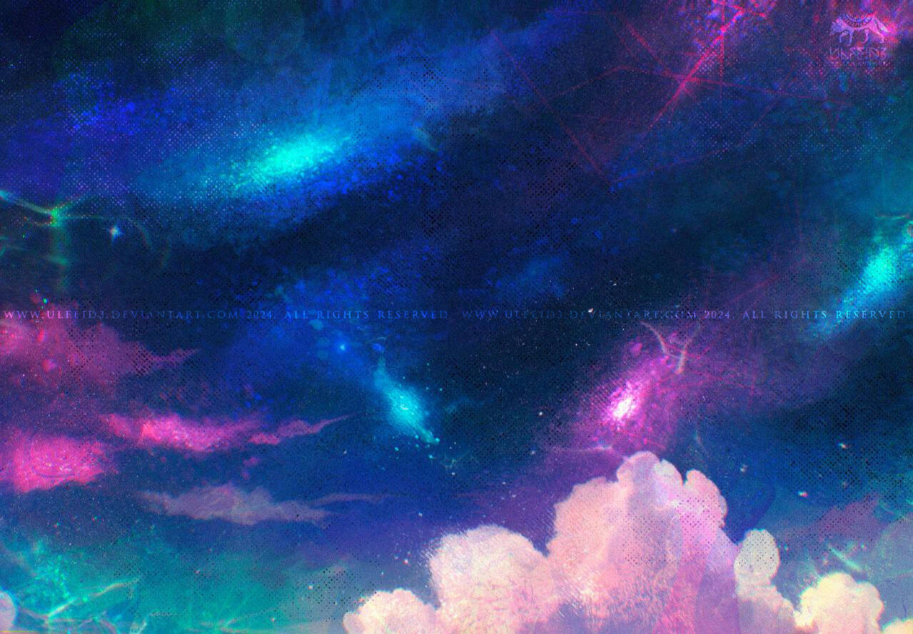 Fall off cotton candy clouds and starry night sky digital painting by Ulfeid3 Fall off cotton candy clouds and starry night sky digital painting by Ulfeid3
