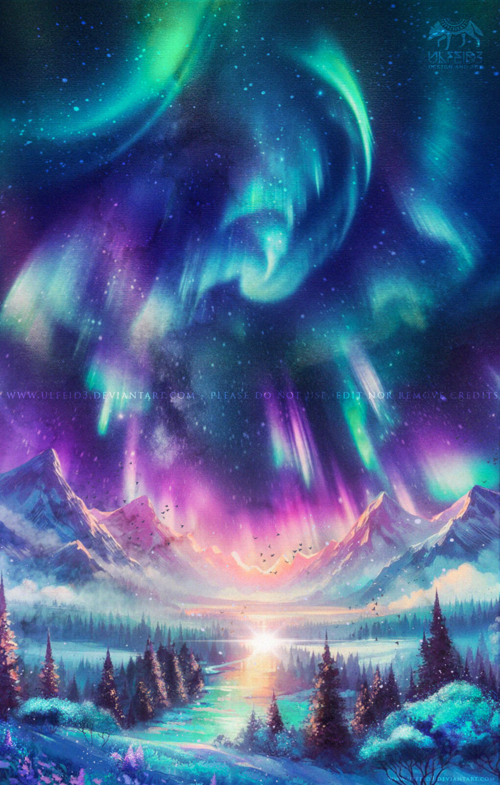 Aurora borealis digital painting by Ulfeid3 Aurora borealis digital painting by Ulfeid3