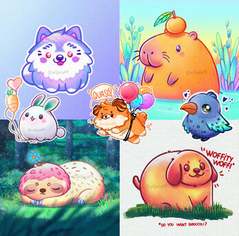 Chibi stickers and characters by Ulfeid3