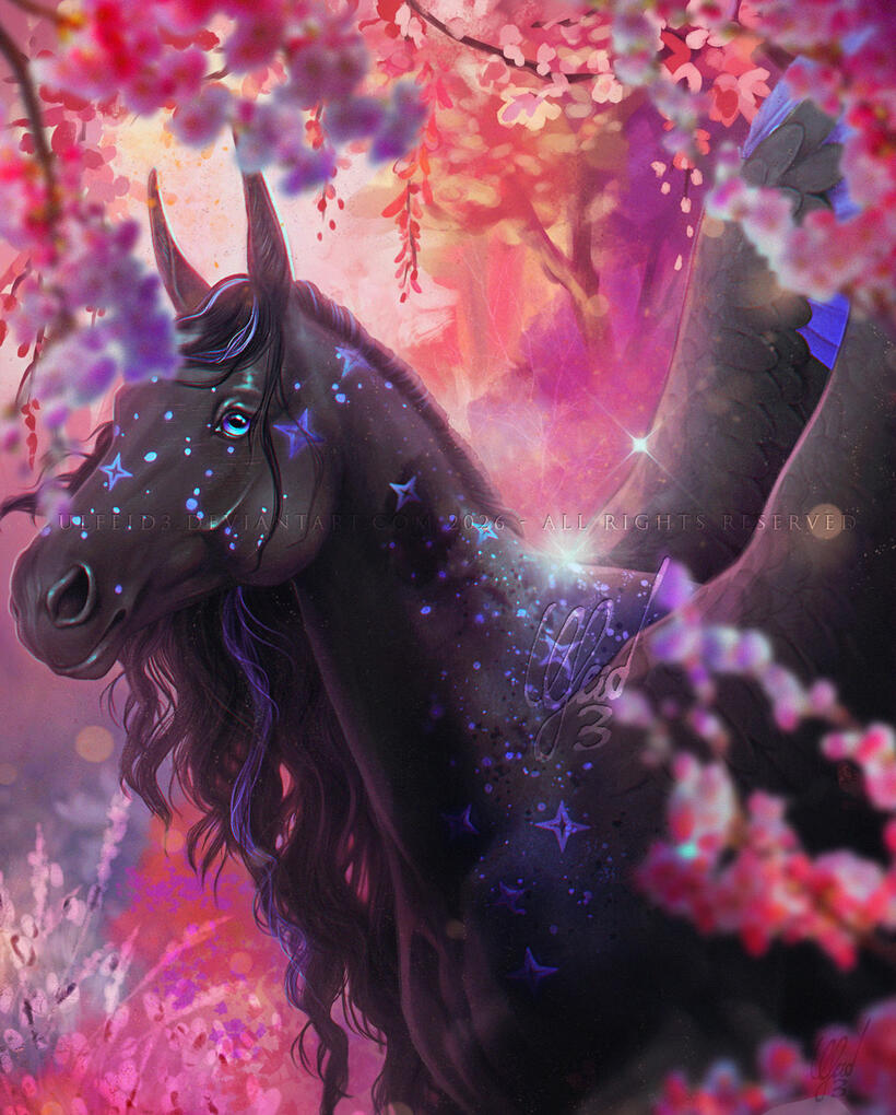 DETAILED HALFBODY WITH SIMPLE BACKGROUND - Cherry blossoms by Ulfeid3