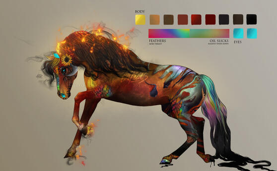 Custom reference sheet standard - Fantasy horse design by Ulfeid3