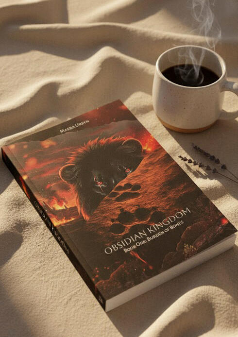 "Obsidian Kingdom: Burden of Bones" by author Maera Ursyn - Book cover art by Ulfeid3