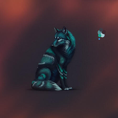 Full render feral black wolf with bat wings design by Ulfeid3