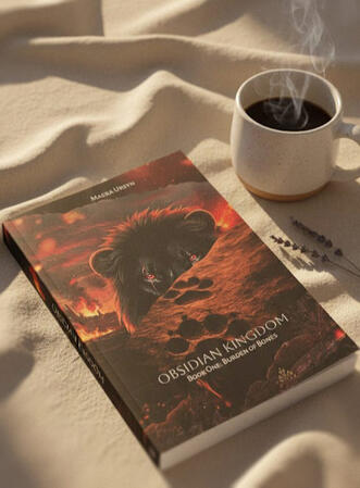 Official cover art for "Obsidian Kingdom - Book One: Burden of bones", by Maera Ursin.