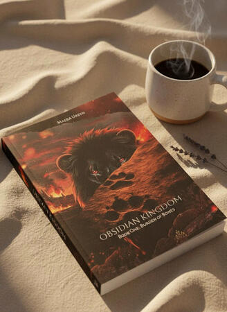 Official cover art for "Obsidian Kingdom - Book One: Burden of bones", by Maera Ursin.