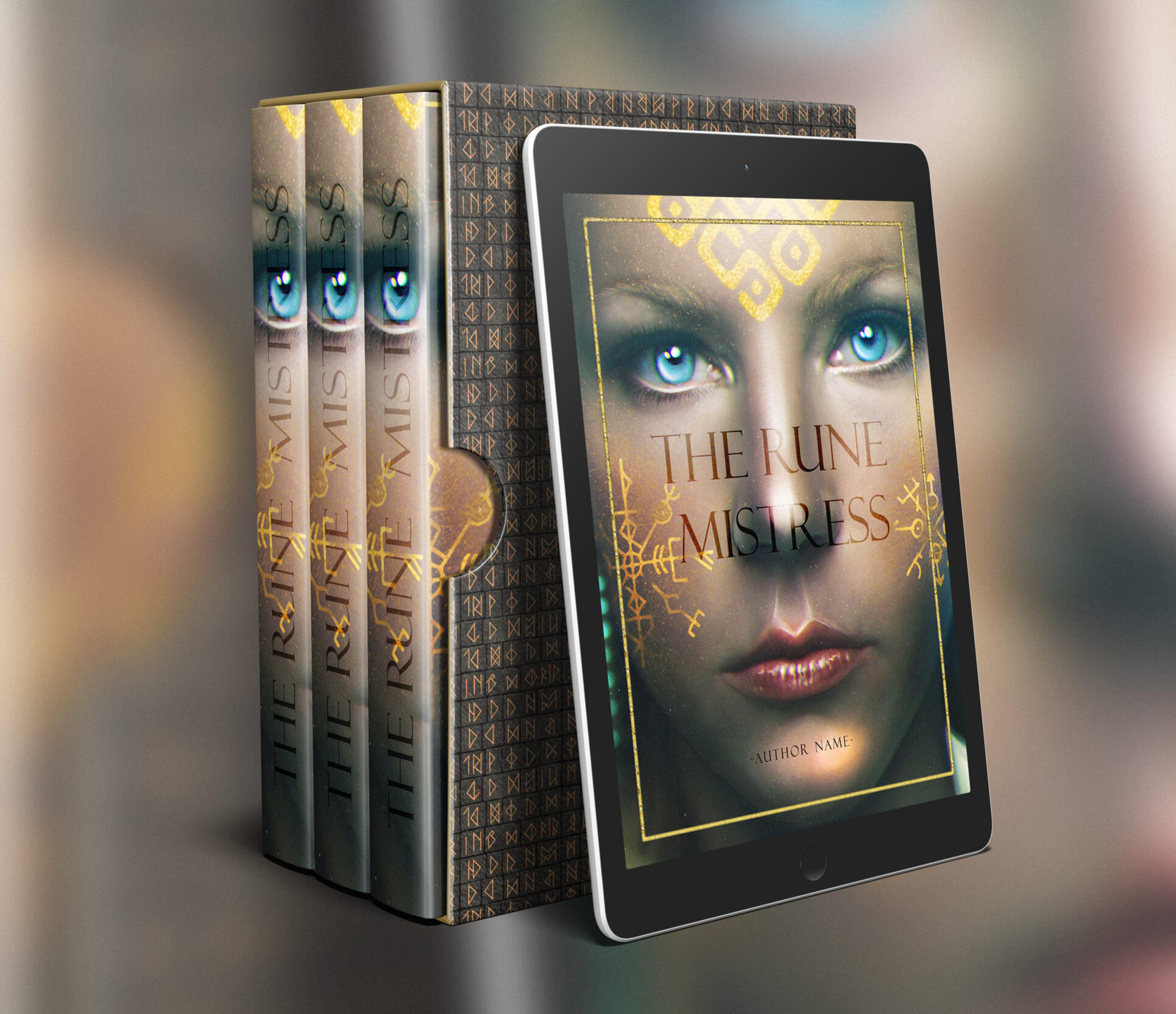 Book art - Book cover example Book art - Cover art of a blonde viking woman, the rune mistress by Ulfeid3