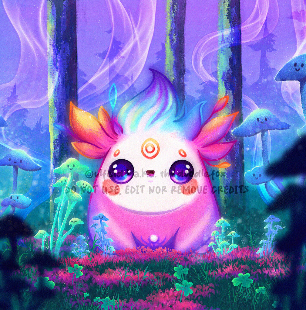 CHIBI FANTASY ILLUSTRATION, Pilly in the magical forest by Ulfeid3